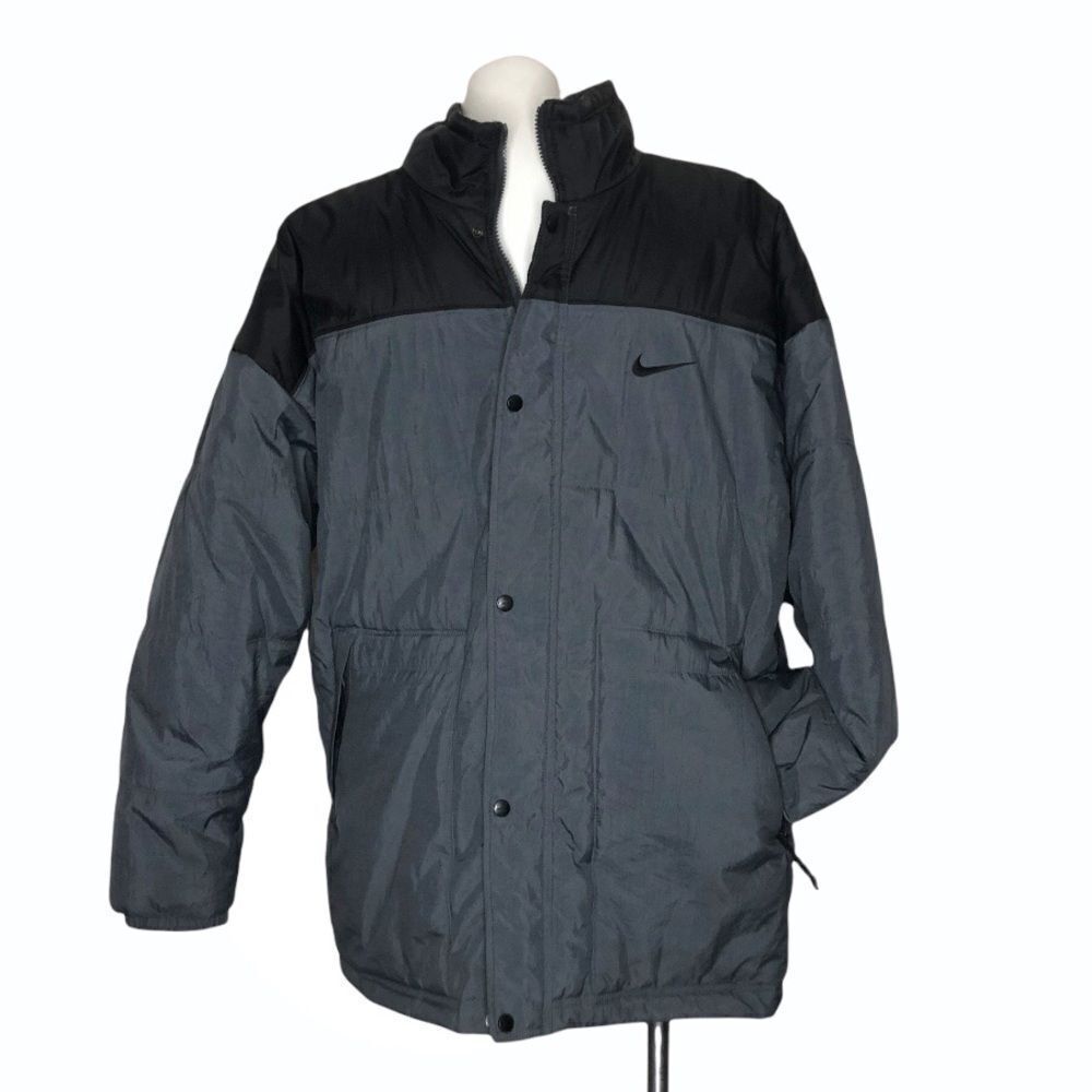 Nike Puffer Jacket Parka Grey Black Size XL - Picture 8 of 8